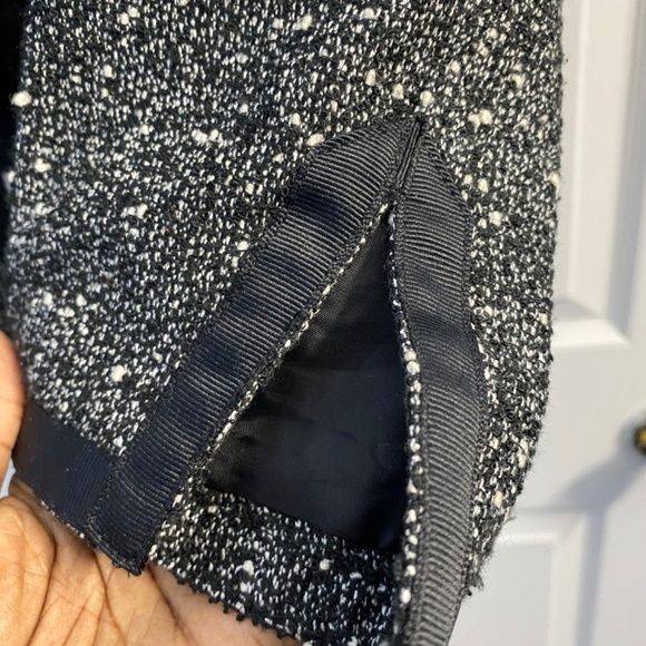 Arden B Tweed Jacket Size Large Two Front Pockets Light Jacket Fall Black White - Picture 10 of 14